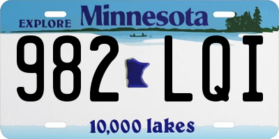 MN license plate 982LQI