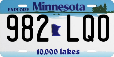 MN license plate 982LQO