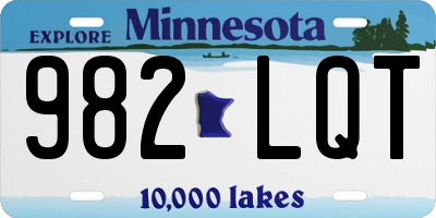 MN license plate 982LQT