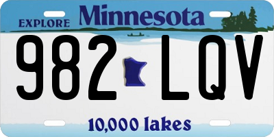 MN license plate 982LQV