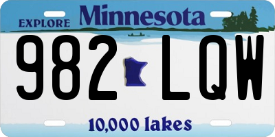 MN license plate 982LQW