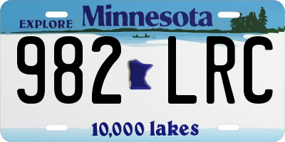 MN license plate 982LRC
