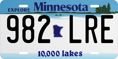 MN license plate 982LRE