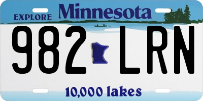 MN license plate 982LRN