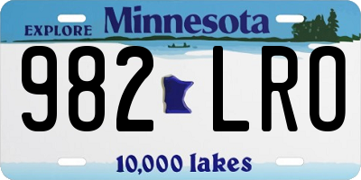 MN license plate 982LRO