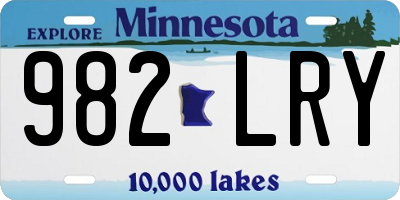 MN license plate 982LRY