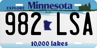MN license plate 982LSA