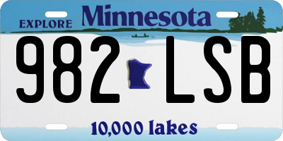 MN license plate 982LSB