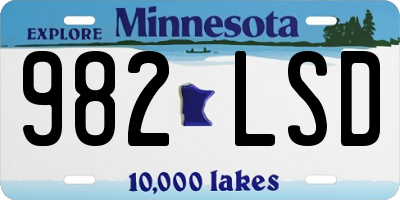 MN license plate 982LSD