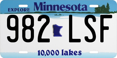 MN license plate 982LSF