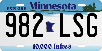 MN license plate 982LSG