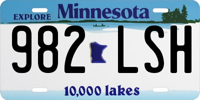 MN license plate 982LSH