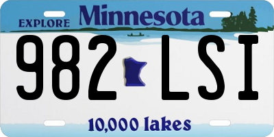 MN license plate 982LSI