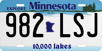 MN license plate 982LSJ
