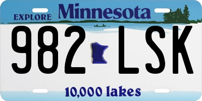 MN license plate 982LSK