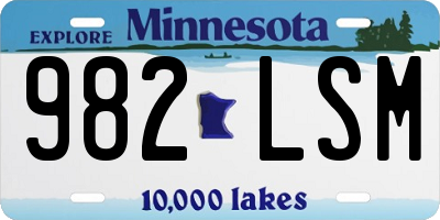 MN license plate 982LSM