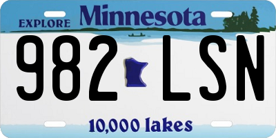 MN license plate 982LSN
