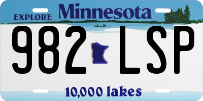MN license plate 982LSP