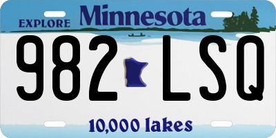 MN license plate 982LSQ