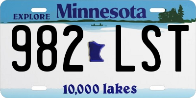 MN license plate 982LST