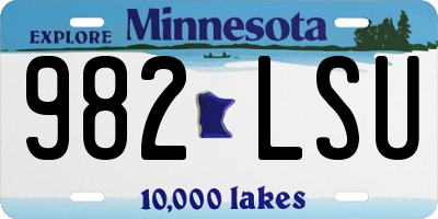 MN license plate 982LSU