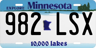 MN license plate 982LSX
