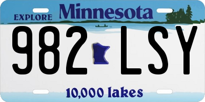 MN license plate 982LSY
