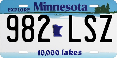 MN license plate 982LSZ