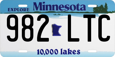 MN license plate 982LTC