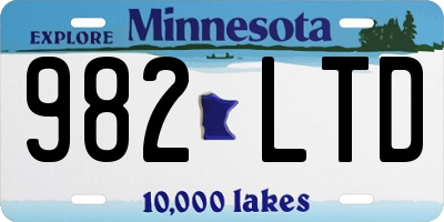 MN license plate 982LTD