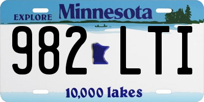 MN license plate 982LTI