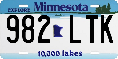 MN license plate 982LTK