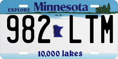 MN license plate 982LTM