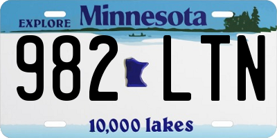 MN license plate 982LTN