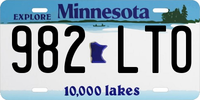 MN license plate 982LTO