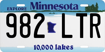 MN license plate 982LTR