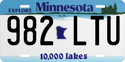 MN license plate 982LTU