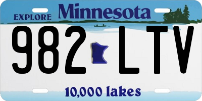 MN license plate 982LTV