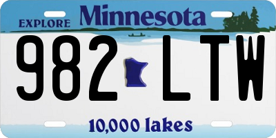 MN license plate 982LTW