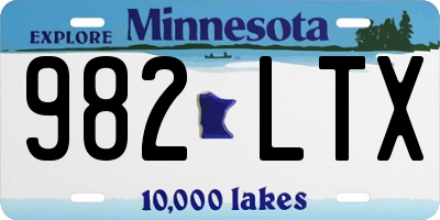 MN license plate 982LTX