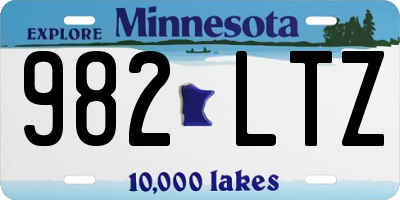 MN license plate 982LTZ