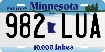 MN license plate 982LUA