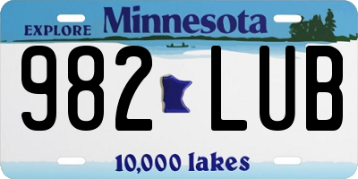 MN license plate 982LUB