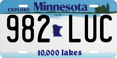 MN license plate 982LUC