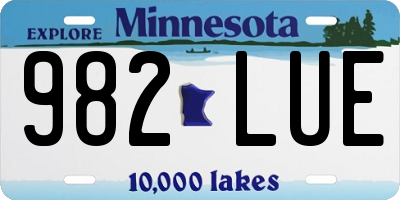 MN license plate 982LUE