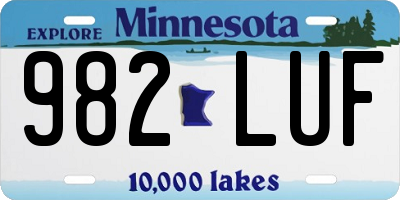 MN license plate 982LUF
