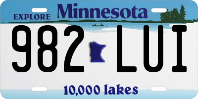 MN license plate 982LUI