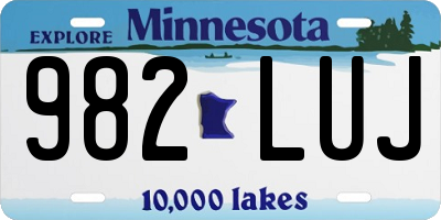 MN license plate 982LUJ