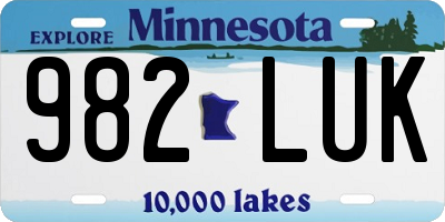 MN license plate 982LUK