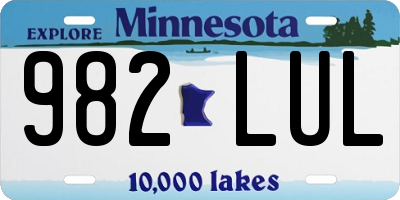 MN license plate 982LUL
